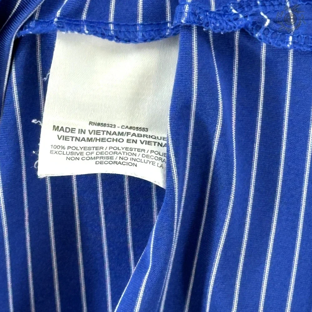 Nike Dri-Fit Polo Shirt Blue White Stripe Short Sleeve Men's (Possible) XL *Read